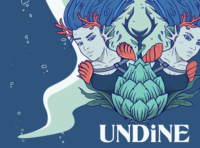 Undine Spot Illustration beer design illustration mermaid procreate siren type typography