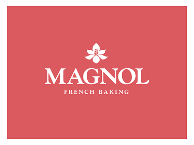 Magnol Vertical Lockup baked goods bakery baking brand branding bread design flour flower identity logo magnolia type typography vector wheat wordmark