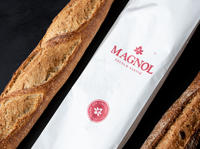 Magnol Logo Stamped bakery brand branding bread design fancy identity logo type typography wordmark