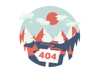Pioneer's 404 404 illustration mountains natural nature outdoors pioneer trail web design