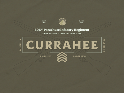 Currahee! army bootcamp branding currahee logo military regiment rifle training trooper type vector