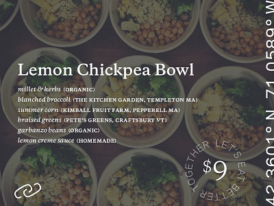 Canteen + Co. — Lemon Chickpea Bowl copernicus food local logo logomark organic polaris sustainability typography