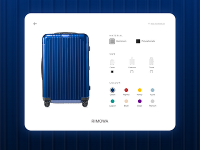 Daily UI - Settings - Rimowa rimowa settings webdesign