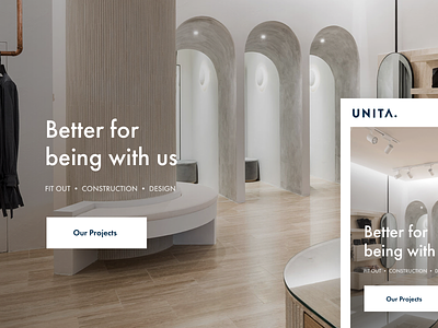Unita Homepage architecture homepage design typography ui web