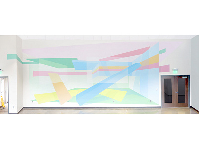 2015 mural 4 color construct geometry illustration mural painting perspective