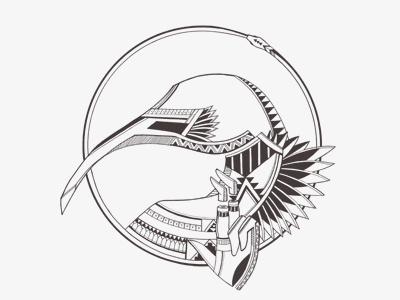 thothin' album art egyptian geometry ibis illustration ouroboros pattern serpent thoth