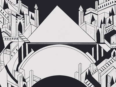 ESKMO :: TERRA album art architecture black and white bridge circle ep geometry illustration symmetry triangle