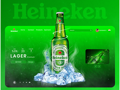 Heineken Web UI design 3d animation app appui branding design dribbles graphic design illustration logo motion graphics photoshop trending typography ui uidesign uiux viral web web ui