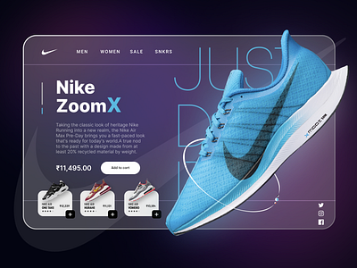 Nike concept landing page 3d animation app appui branding design graphic design illustration logo motion graphics nike nike ui ui uiux web layout web ui