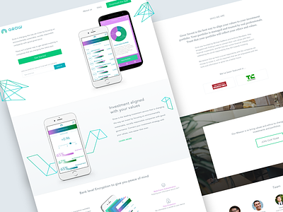 Landing Page for Grow Invest ui ux web design