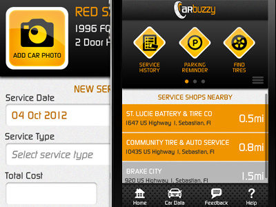 Car Service App interface design iphone app mobile interface ui ux