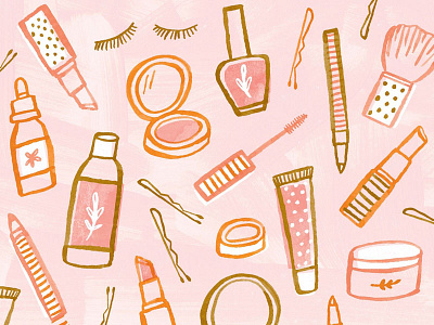 Petit Vour Pattern beauty illustration makeup pattern pattern design pink vegan