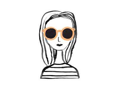 Sunny Days girl illustration paint portrait sunglasses