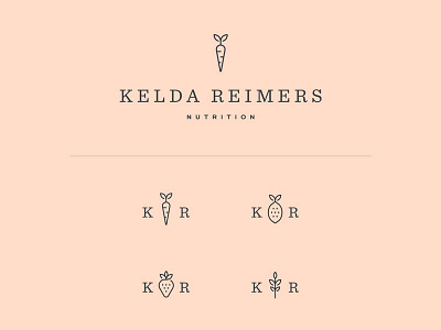 Kelda Reimers Logo branding carrot fruit icon logo
