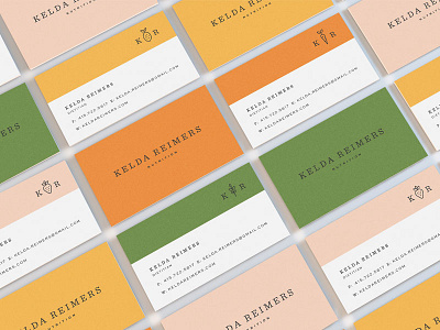 Kelda Reimers Business Cards branding business cards colorful fruit icons identity nutrition veggies