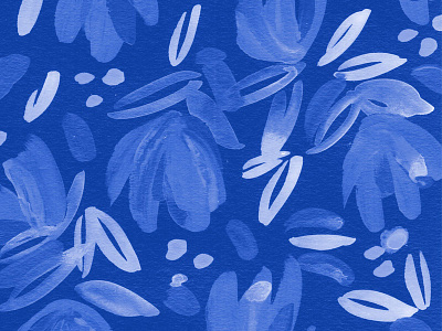 Blue Floral blue flowers paint pattern