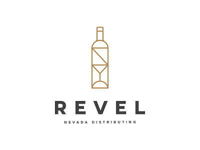 Revel Logo alcohol drink icon line art logo wine