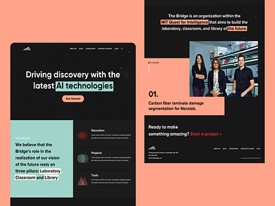 The Bridge Landing Page dark design interface modern saigon ui ux vietnam