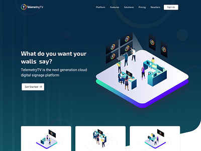 Home page - TelemetryTV clean generation gradient hanoi isometric illustration modern saigon uiux vietnam