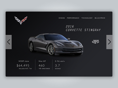 Daily UI Landing Page challenge corvette daily home page landing page sports car stingray ui ux web design webdesign website