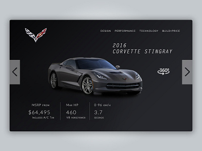 Daily UI Landing Page challenge corvette daily home page landing page sports car stingray ui ux web design webdesign website