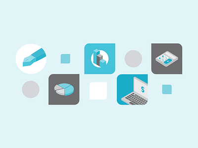 Icon designs for finance article