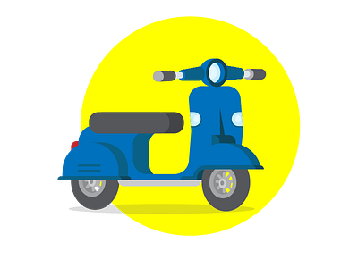 Scooter illustration blue blue and yellow illustration scooter two wheeler vector