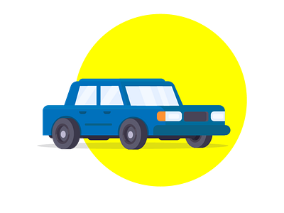 car illustration blue and yellow design dribbble icon illustration ui ux vector