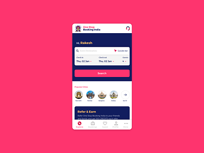 Ui of hotel booking app