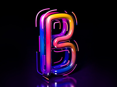 B 36daysoftype artfun artwork beautiful brilliant funplay gradient lettering vibrant