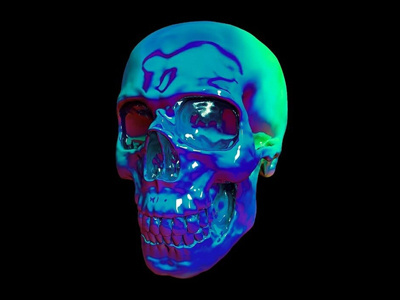 Holographic Skull cool holographic skull soul color style