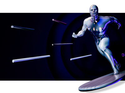 Silver Surfer character design cinema 4d dc light studio new version silver surfer smooth