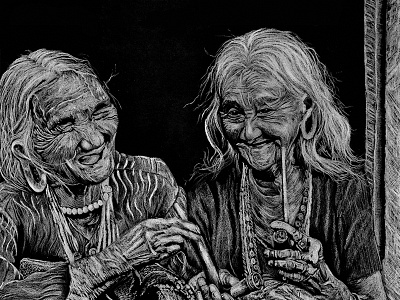 Lovely Day art fine art friendship goal happiness lovely day portrait sketching white pencil