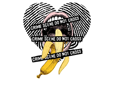 Banana Crime design illustration print sticker