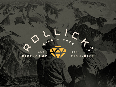 Rollick Co advernture bike camp diamond fishing hike logo outdoors parks