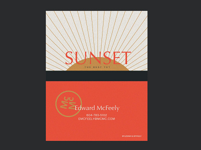 Sunset cards design sunset