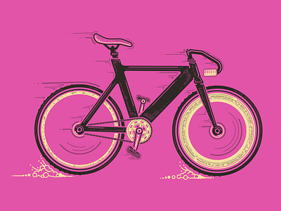 Ride Print bicycle bike fast illustration ride track