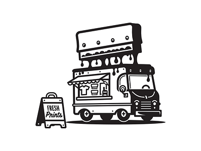 Fresh Prints WIP black food fresh illustration print screenprinting truck