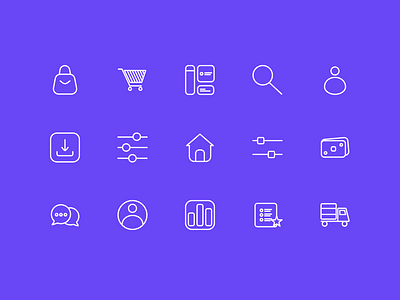 Marketplace Vector Line Icons Set design graphicdesign icons iconset lineicon ui ux vector