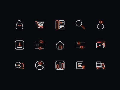 Marketplace Vector Two Tone Icons Set