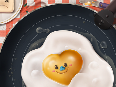 My not very happy breakfast bread breakfast design egg food illustration photoshop