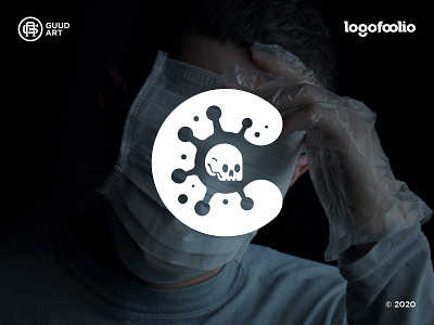 Corona Logo corona covid 19 death icon logo logofolio logofoolio logomaker skull vector virus