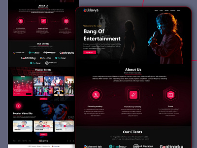 Entertainment web UI design