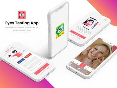 Eyes Testing App 3d animation app design branding design doctor app eyes app graphic design health care illustration logo motion graphics ui ux vector