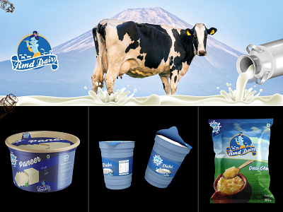 Dairy Product Packaging design animation branding design graphic design illustration logo mockups motion graphics products design ui ux vector