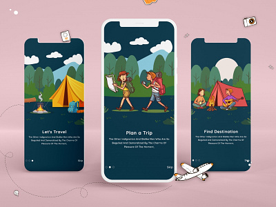 Travel Mobile App animation branding design find destination graphic design illustration logo motion graphics places tour app travel app trip ui ui design ux vector