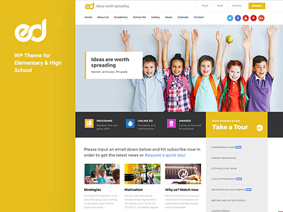 Ed - Education Wordpress Theme aislin themes district school template education template school template school website wordpress