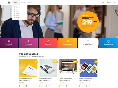 Skilled 2.0 Update colorful education lms school template theme webdesign website