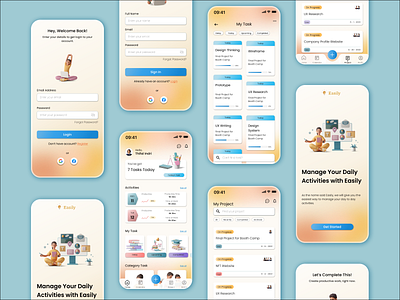 Design Challage - Easily App app dailyui design illustration ui ux