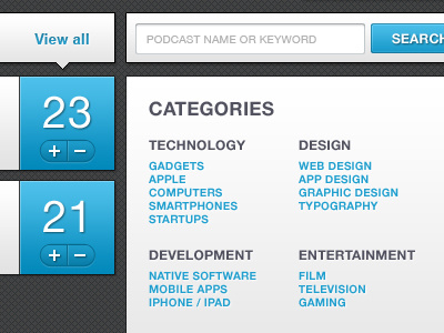 Categories blue categories search ui voting